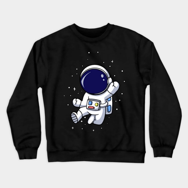 Astronaut Floating In Space Crewneck Sweatshirt by BlockersPixel